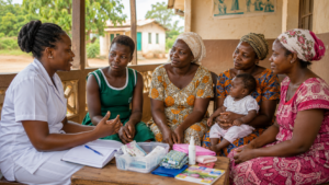 Menstrual health education in Ghana by Serene Future Foundation helping school girls understand hygiene, dignity, confidence, reproductive health, and the importance of staying in school during menstruation. Girls’ dignity project in Ghana providing menstrual health education, sanitary pad support, hygiene awareness, dignity kits, and safe conversations for school girls in underserved communities.